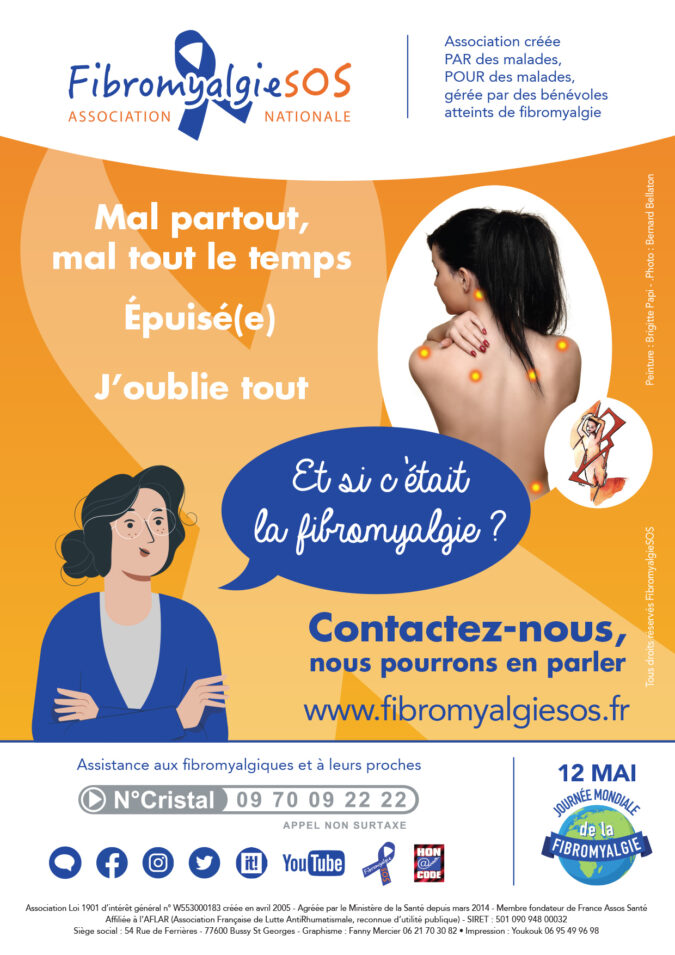 Affiche gratuite à diffuser sur l'association FibromyalgieSOS
