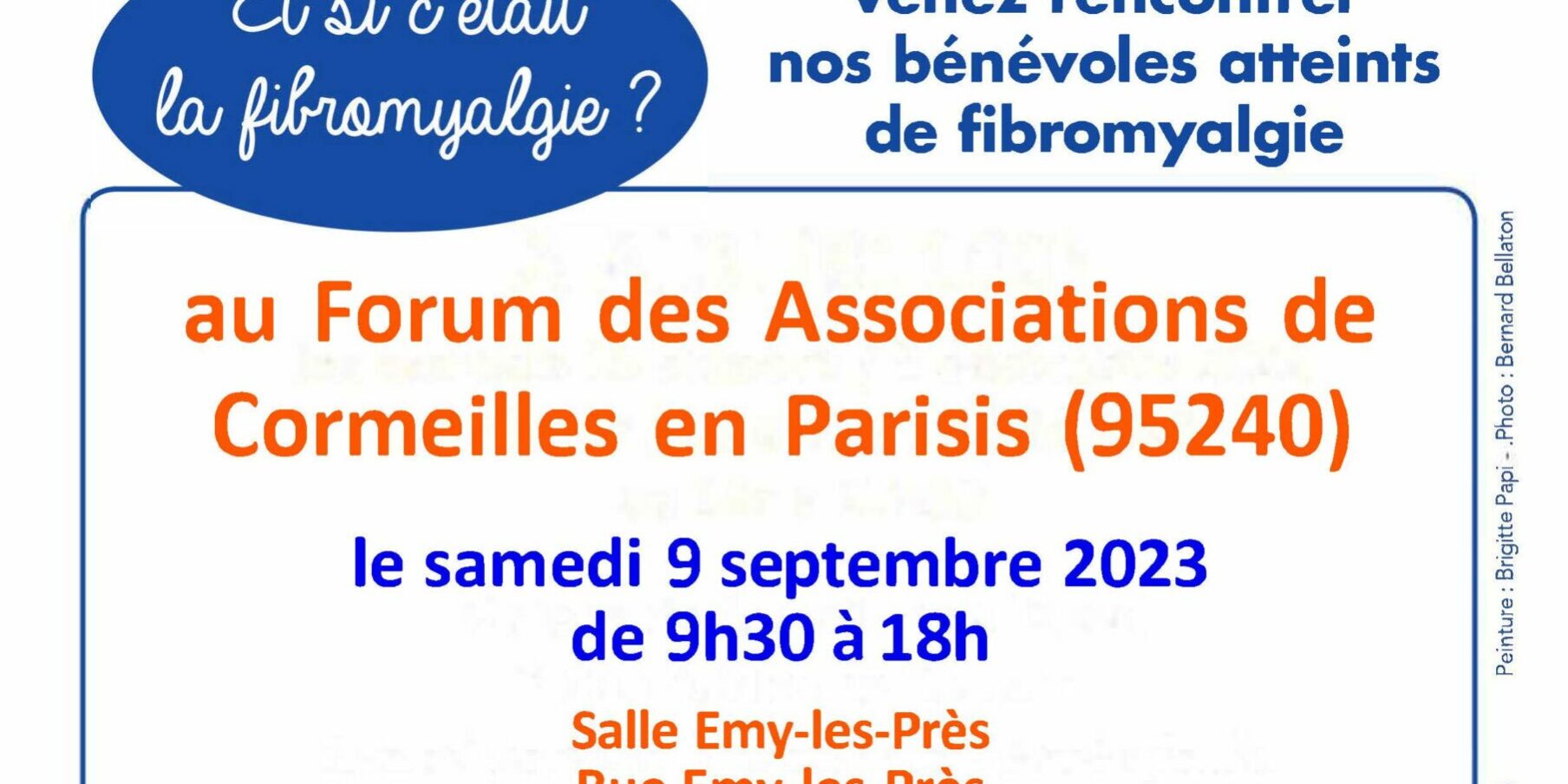 AFFICHE FORUM ASSOS CORMEILLES EN PARISIS 9 SEPTEMBRE 2023