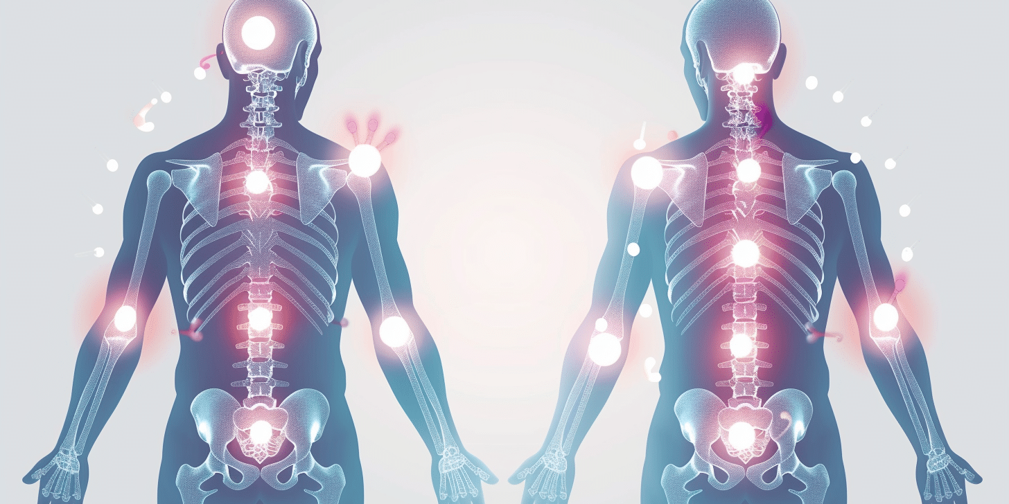 Illustration fantaisiste des points de douleurs de la fibromyalgie