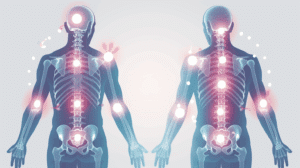 Illustration fantaisiste des points de douleurs de la fibromyalgie